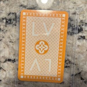 Louis Vuitton Orange 6 of Hearts with clear holder